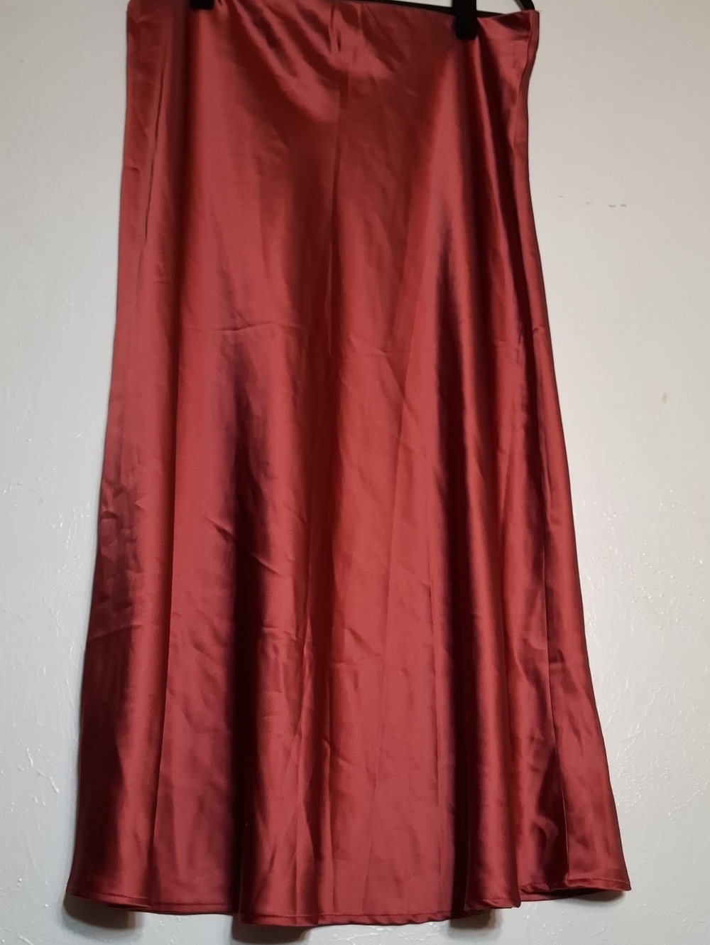 SHEIN Satin Maxi Skirt in Rust Red